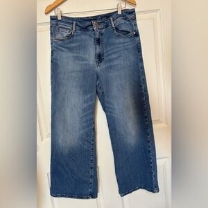 J Jill denim high rise full leg crop jeans 14